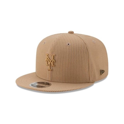 Brown New York Mets Hat - New Era MLB Seersucker Black Label 9FIFTY Snapback Caps USA3740851